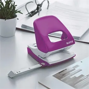 Leitz NeXXt WOW 5008 całkowicie metalowy dziurkacz biurkowy, fioletowy